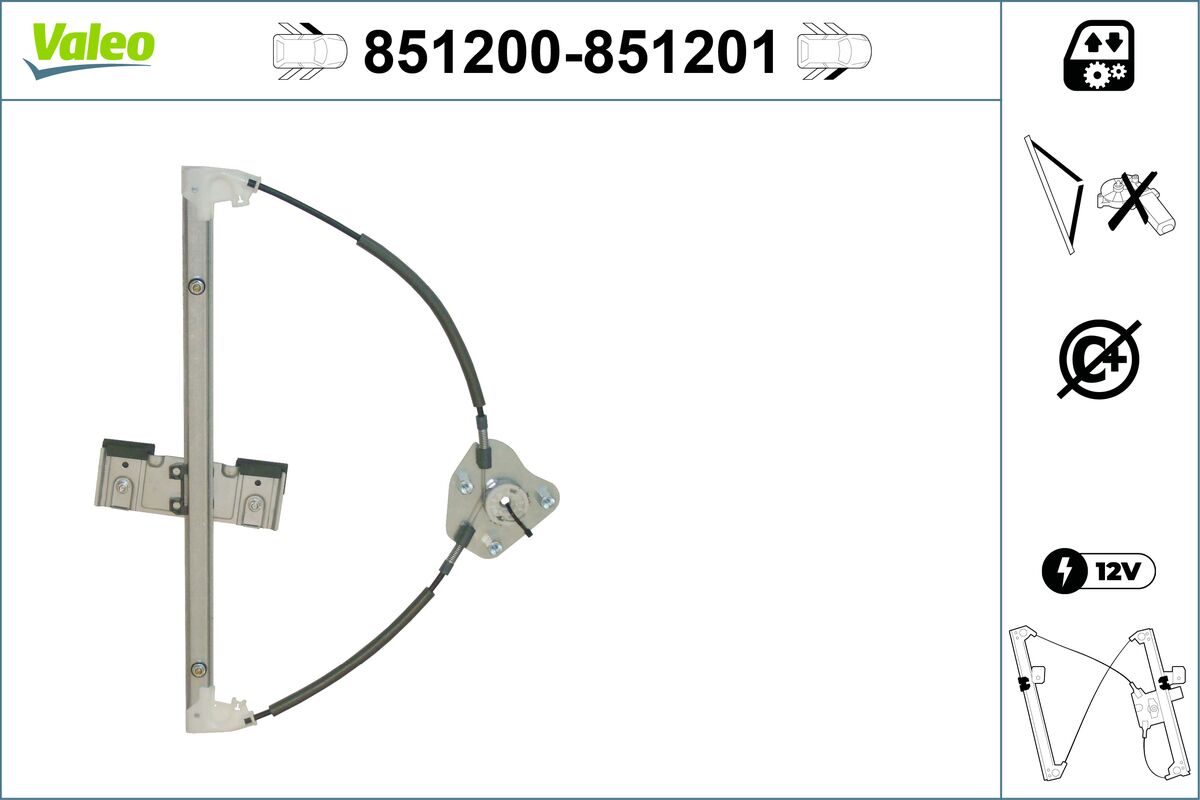 Стеклоподъемник - 851200 VALEO
